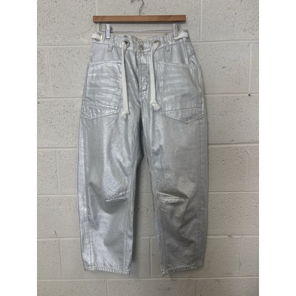 We The Free Moxie Metallic Law Waist Jeans Women's 26 Retail $148 - Picture 2 of 5